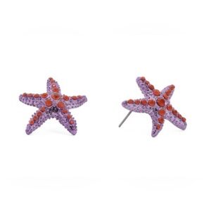 Betsey Johnson Mermaid Jewels Crystal Starfish Stud Earrings NEW in Box